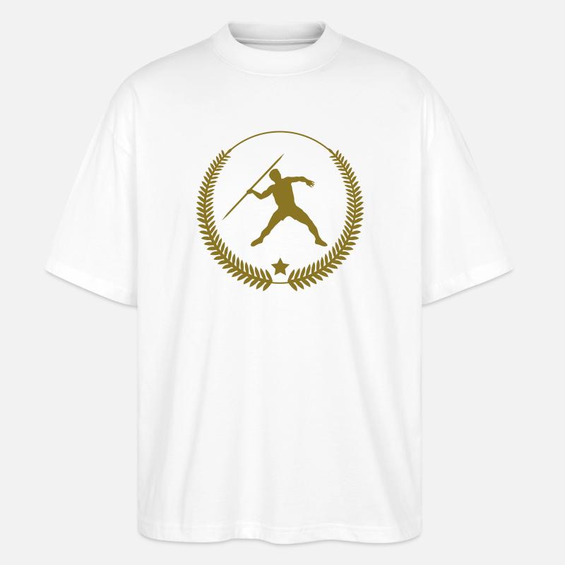 Speerwurf / Diskuswurf / Kugelstoßen / Hammerwurf - Stanley/Stella Oversized Unisex Bio T-Shirt Blaster 2.0 - Weiß