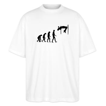 Hochsprung Hochspringer Sport Sportler Spieler - Stanley/Stella Oversized Unisex Bio T-Shirt Blaster 2.0 - Weiß - Vorne - Alina (178cm) & Michal (187cm)