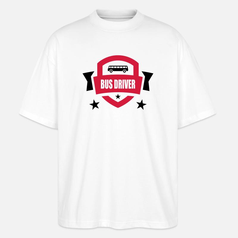 Bus / Busfahrer / Arbeit / Job - Stanley/Stella Oversized Unisex Bio T-Shirt Blaster 2.0 - Weiß