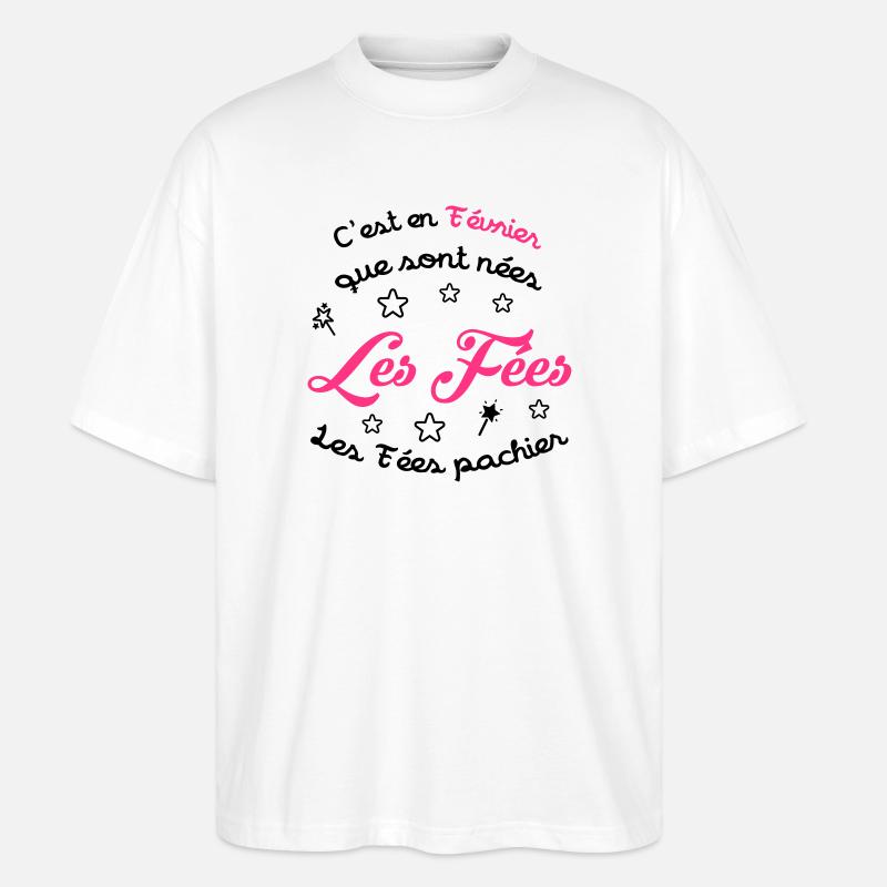 fille / fée / princesse / bébé - T-shirt bio Blaster 2.0 coupe oversize Stanley/Stella Unisexe - blanc