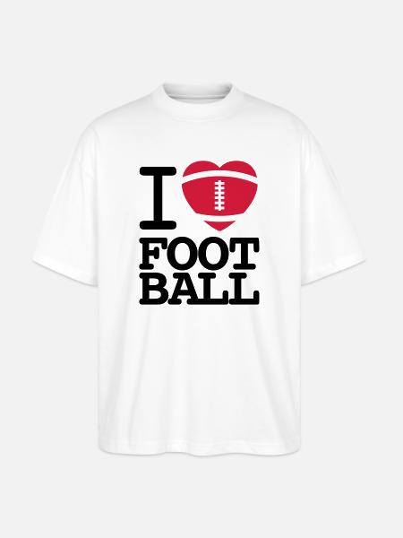 I love football - Stanley/Stella Oversize Unisex Øko T-shirt Blaster 2.0 - hvid