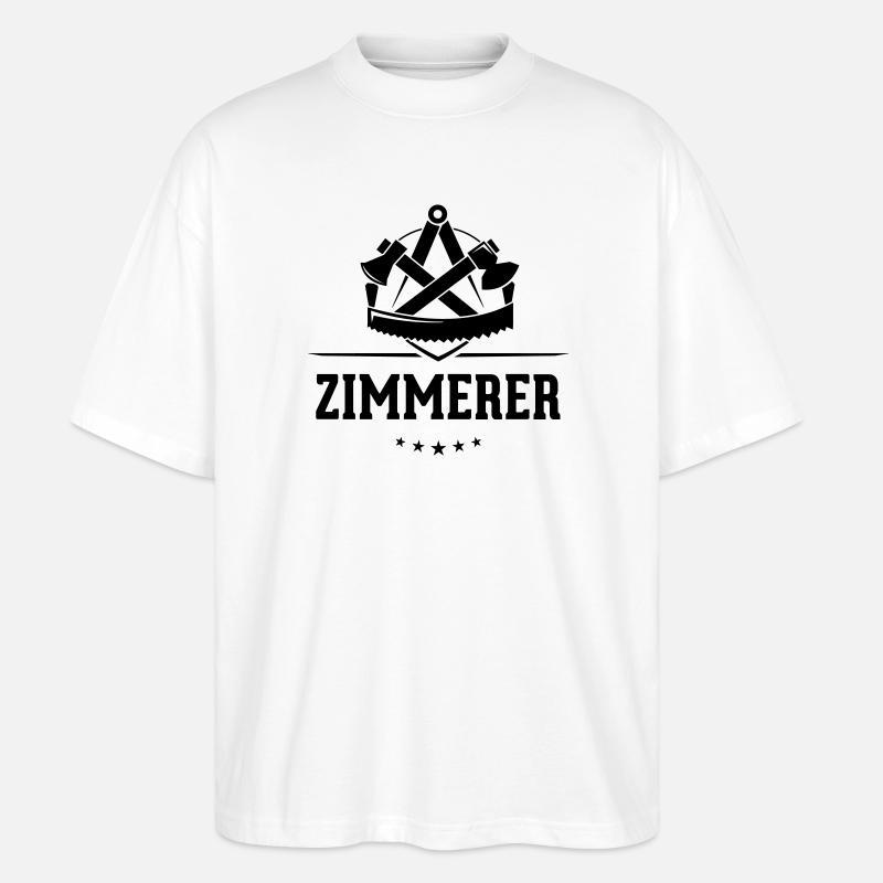 Zimmerer Zunft mit Schriftzug - Stanley/Stella Oversized Unisex Bio T-Shirt Blaster 2.0 - Weiß