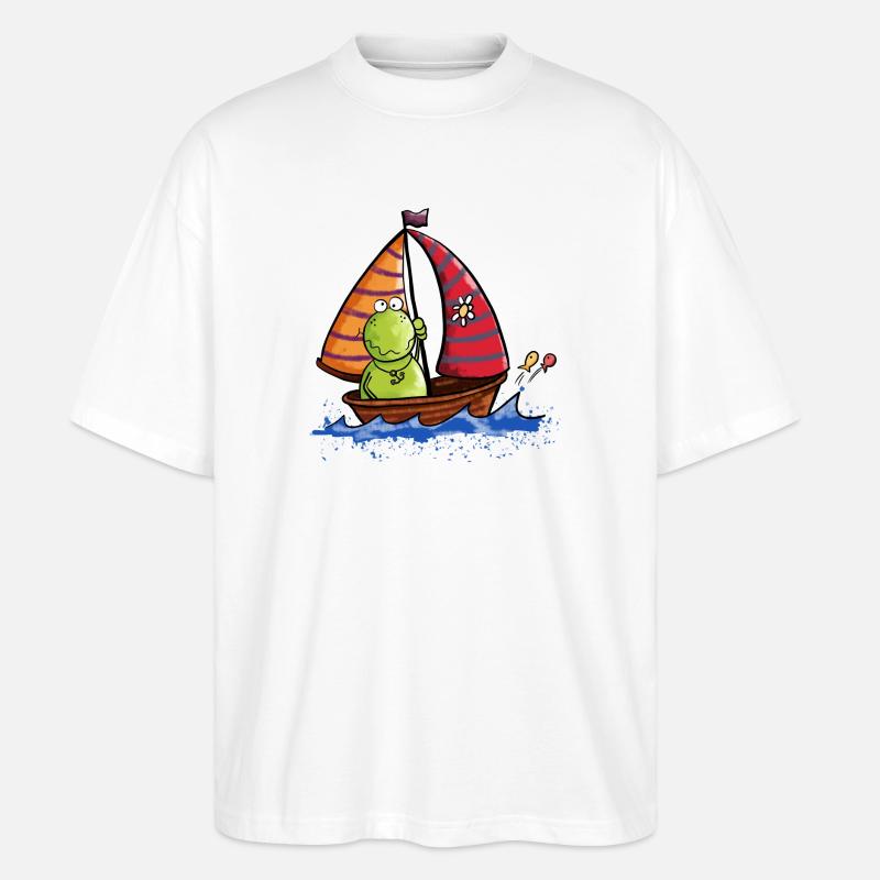 Frosch auf See - Stanley/Stella Oversized Unisex Bio T-Shirt Blaster 2.0 - Weiß