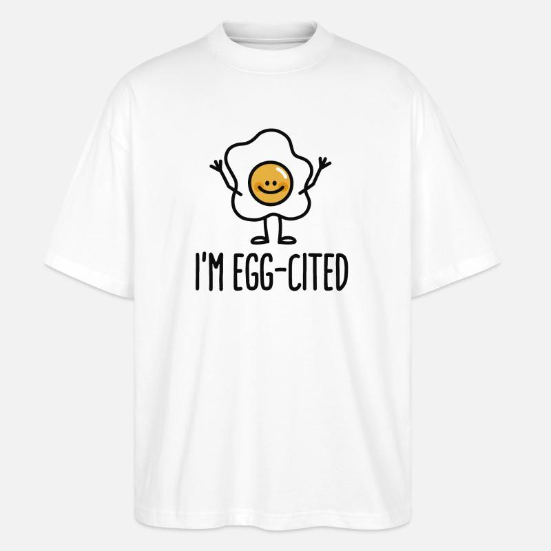 I'm EGG-cited - Stanley/Stella Oversized Unisex Bio T-Shirt Blaster 2.0 - Weiß