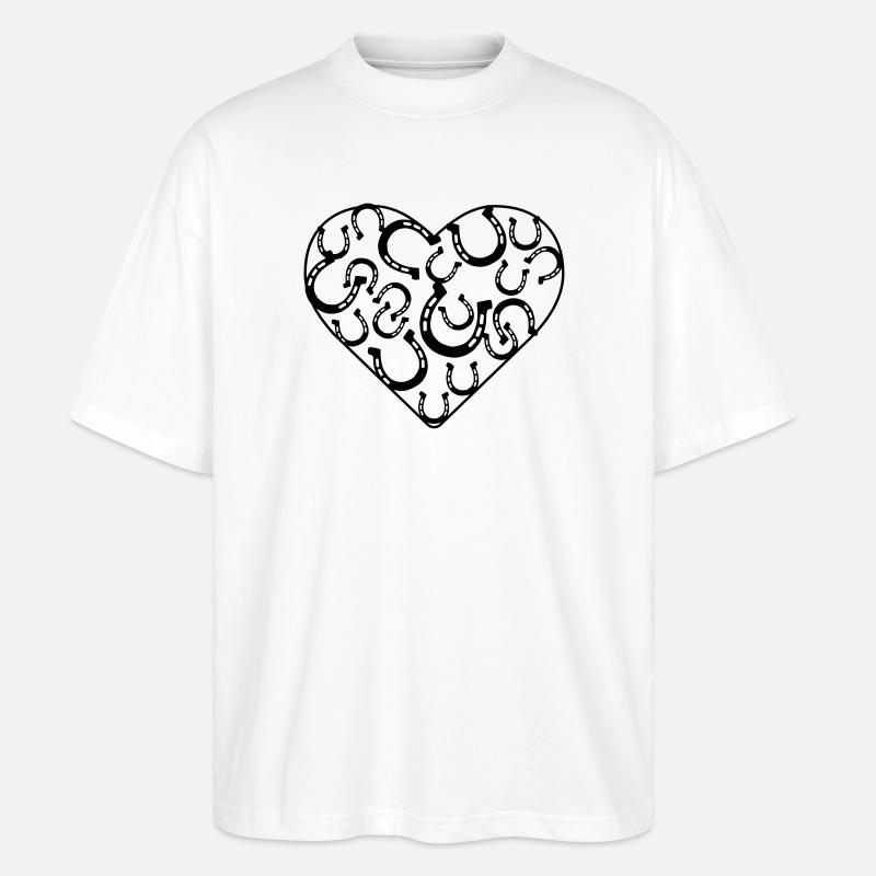 Hufeisen Herz - Stanley/Stella Oversized Unisex Bio T-Shirt Blaster 2.0 - Weiß