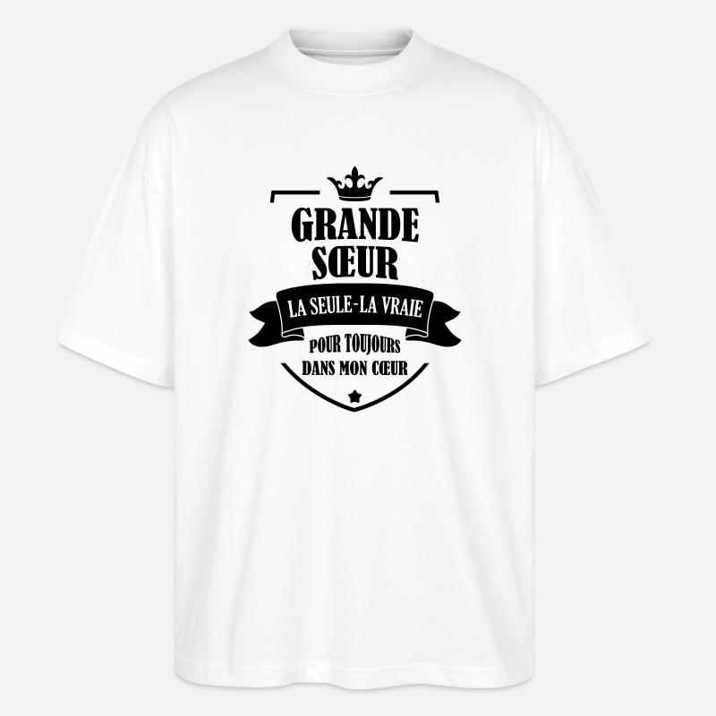 Soeur Soeurette Frère Naissance Bébé Sœur - T-shirt bio Blaster 2.0 coupe oversize Stanley/Stella Unisexe - blanc