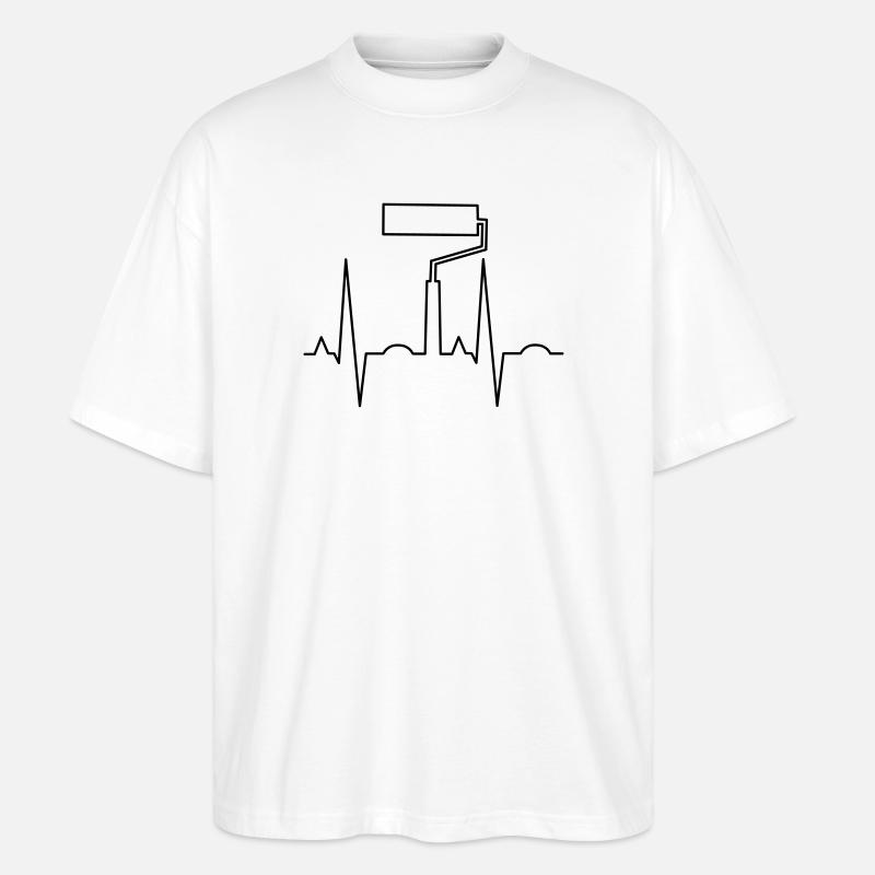 Abstraktes geometrisches Kunstmuster  - Stanley/Stella Oversized Unisex Bio T-Shirt Blaster 2.0 - Weiß