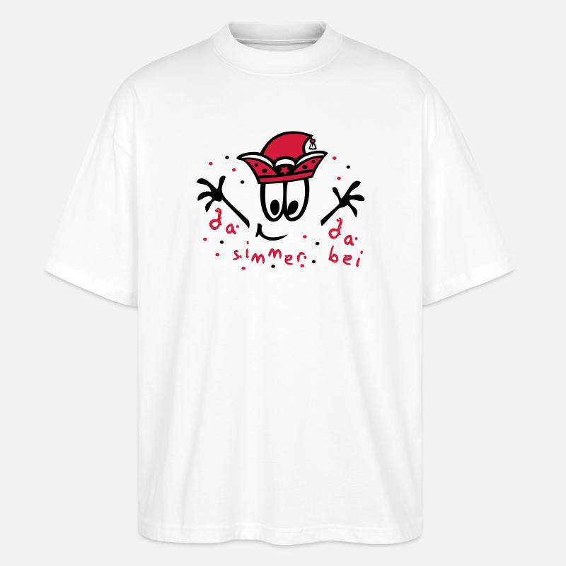 Fasching mit Konfetti, Karneval - Stanley/Stella Oversized Unisex Bio T-Shirt Blaster 2.0 - Weiß