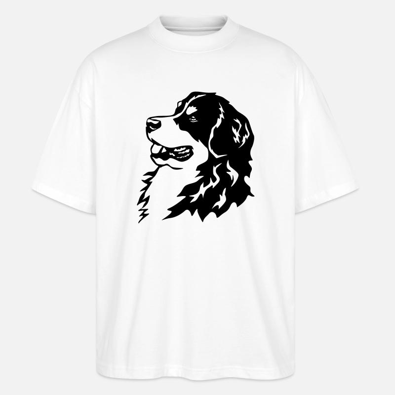 Tête de bouvier bernois - T-shirt bio Blaster 2.0 coupe oversize Stanley/Stella Unisexe - blanc