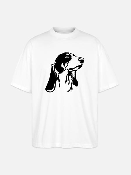 Bernese hound head - Stanley/Stella Oversized Unisex Organic T-shirt Blaster 2.0 - white