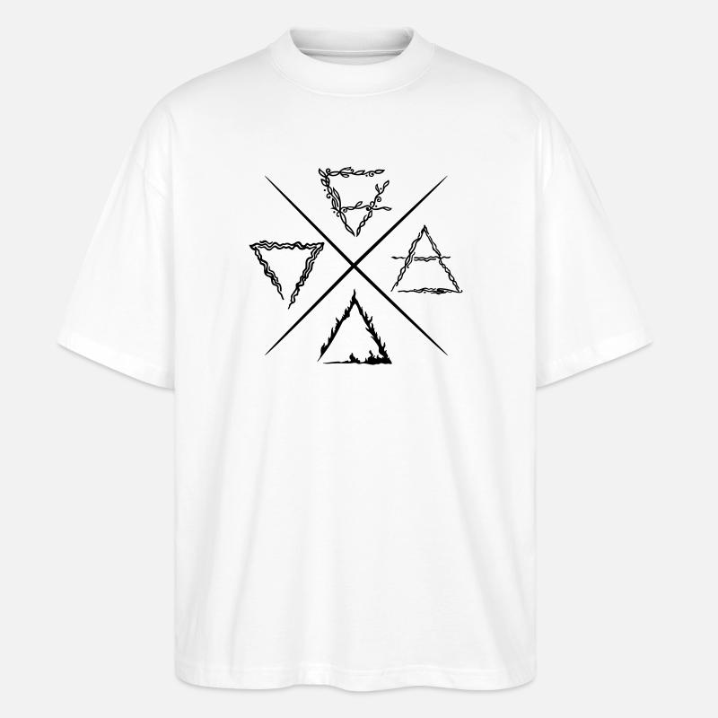 Vier Elemente Symbole - Stanley/Stella Oversized Unisex Bio T-Shirt Blaster 2.0 - Weiß