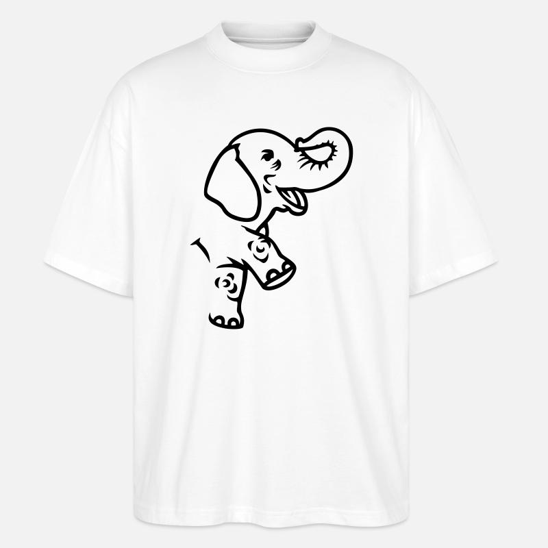 Elefant, Afrika - Stanley/Stella Oversized Unisex Bio T-Shirt Blaster 2.0 - Weiß