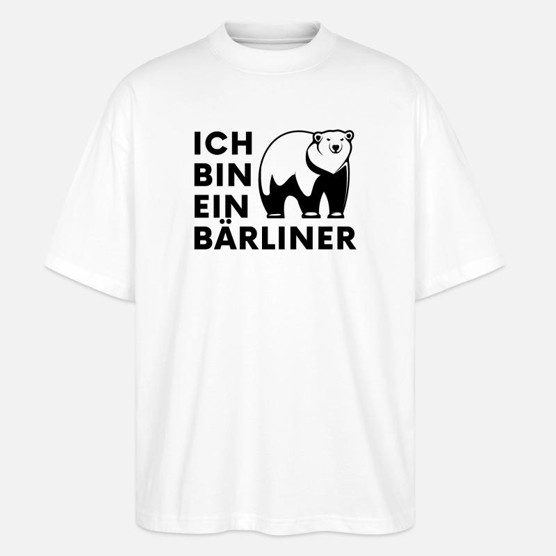 Polar Bären Silhouette Kontrast - Stanley/Stella Oversized Unisex Bio T-Shirt Blaster 2.0 - Weiß