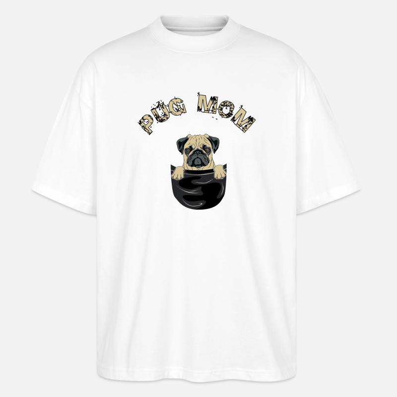Mops Mamma - Stanley/Stella Oversized Unisex Bio T-Shirt Blaster 2.0 - Weiß