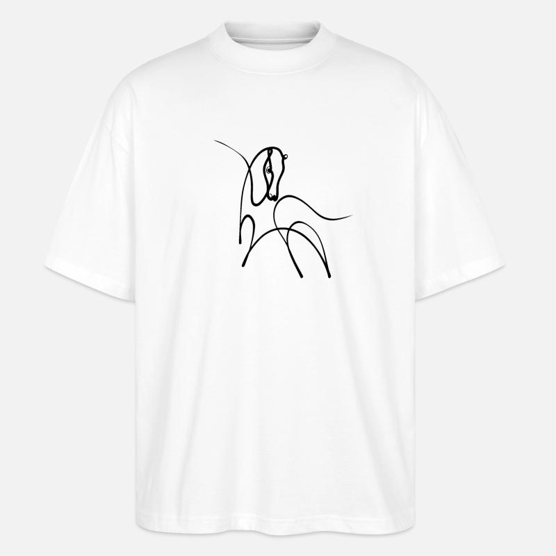 Pony One Line Art - Stanley/Stella Oversized Unisex Bio T-Shirt Blaster 2.0 - Weiß