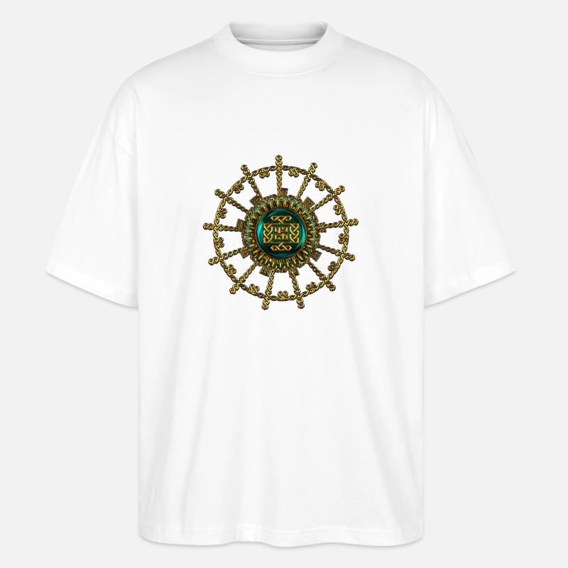 Wunderbare elegante keltische Zeichen - Stanley/Stella Oversized Unisex Bio T-Shirt Blaster 2.0 - Weiß