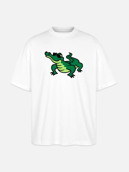 Cool Croc - Stanley/Stella Oversized Unisex Organic T-shirt Blaster 2.0 - white