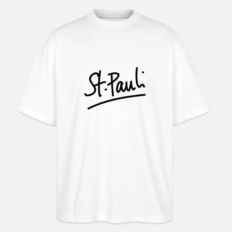 St. Pauli - Handschrift - Stanley/Stella Oversized Unisex Bio T-Shirt Blaster 2.0 - Weiß
