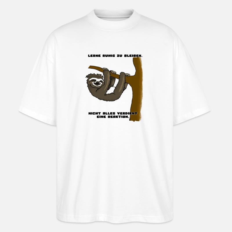 Faultier - Stanley/Stella Oversized Unisex Bio T-Shirt Blaster 2.0 - Weiß