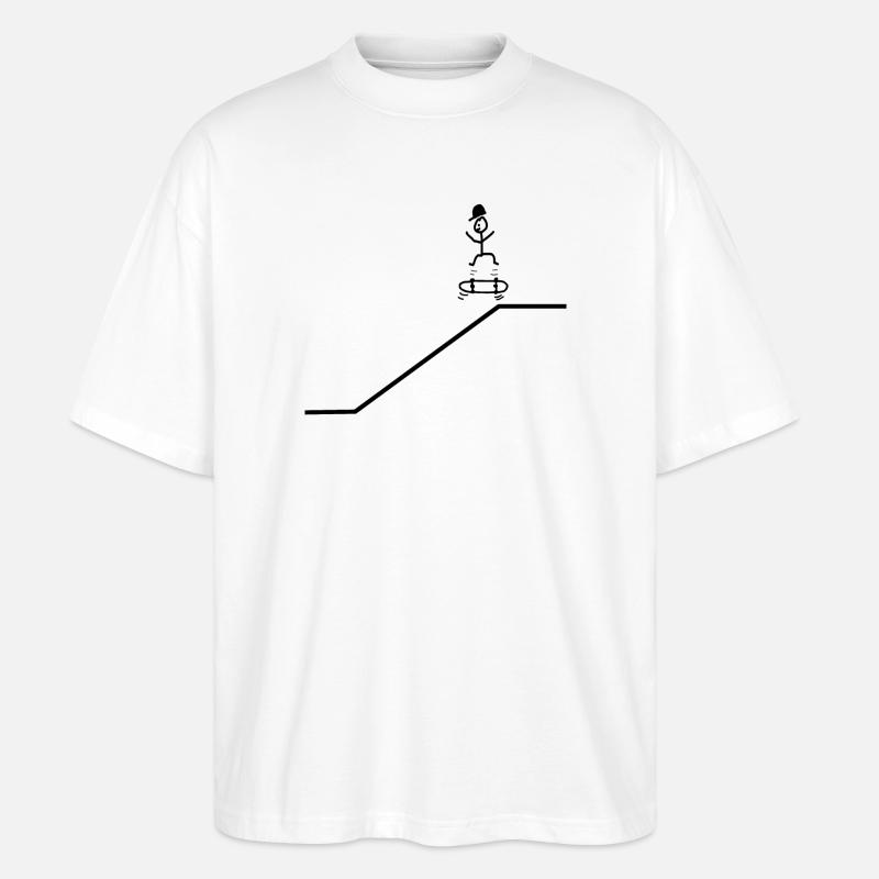Skateboard Kickflip Junge Cap Cool - Stanley/Stella Oversized Unisex Bio T-Shirt Blaster 2.0 - Weiß