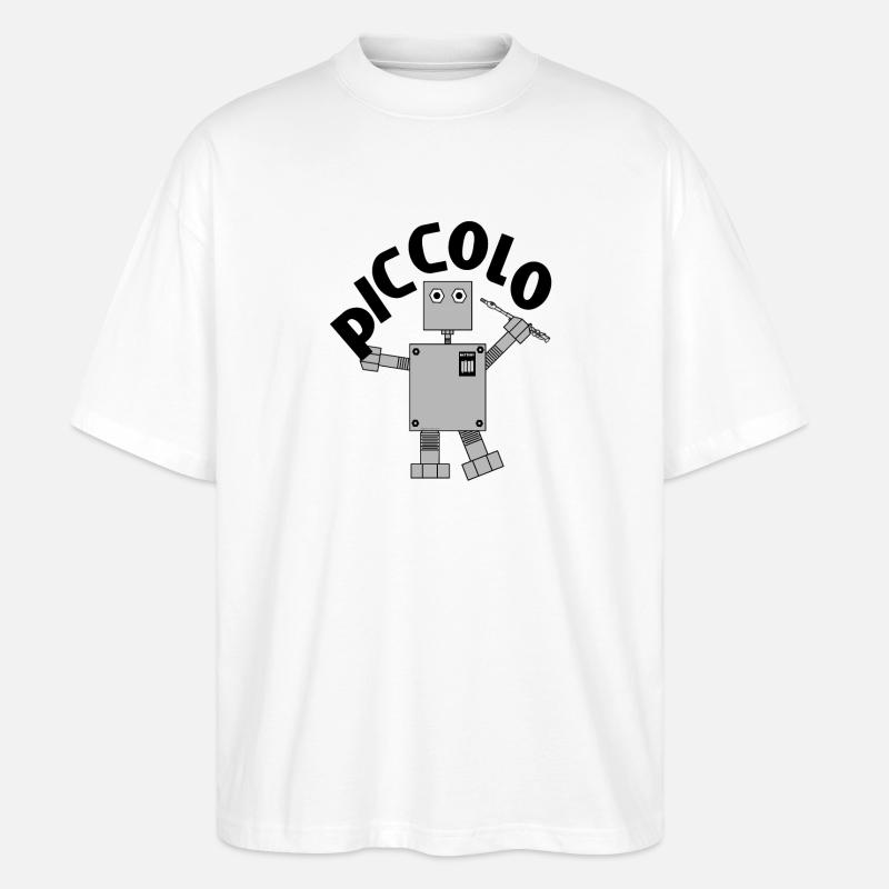 Piccolo Robotertext - Stanley/Stella Oversized Unisex Bio T-Shirt Blaster 2.0 - Weiß
