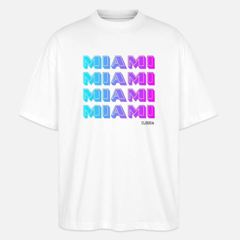 Miami Neon Gradient Muster - Stanley/Stella Oversized Unisex Bio T-Shirt Blaster 2.0 - Weiß
