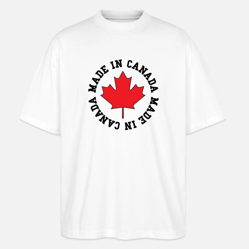 Made in Canada – Ahornblatt Statement - Stanley/Stella Oversized Unisex Bio T-Shirt Blaster 2.0 - Weiß
