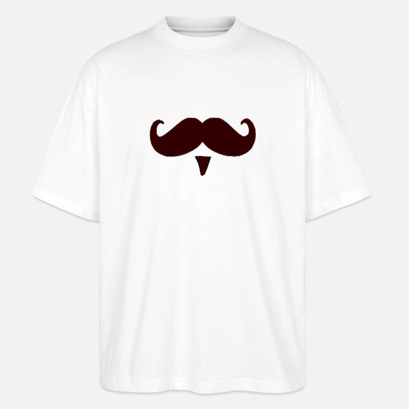 Schnurrbart Schnauz Oberlippenbart Geschenk - Stanley/Stella Oversized Unisex Bio T-Shirt Blaster 2.0 - Weiß