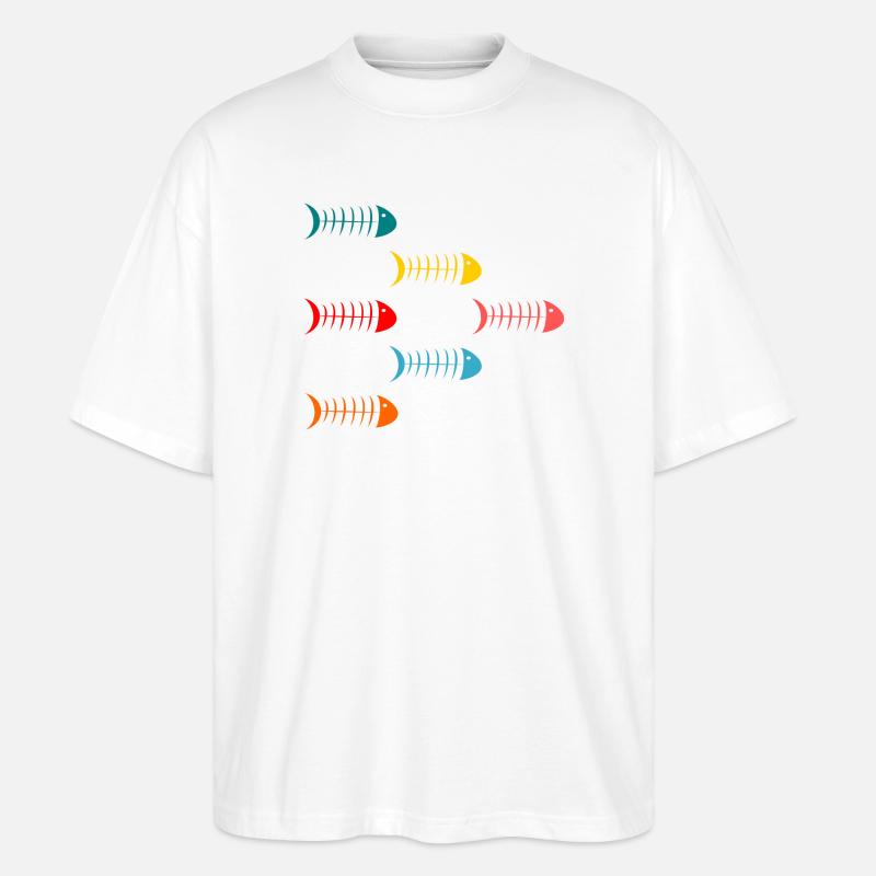 Sardinen - Stanley/Stella Oversized Unisex Bio T-Shirt Blaster 2.0 - Weiß