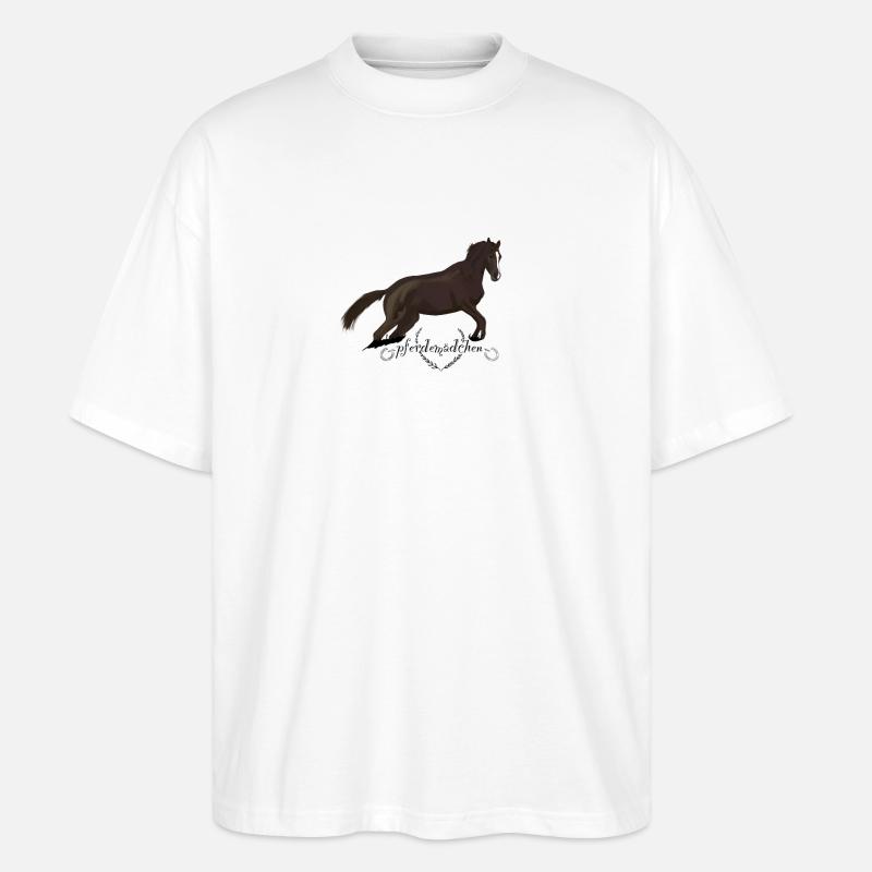 Pferdemädchen - Stanley/Stella Oversized Unisex Bio T-Shirt Blaster 2.0 - Weiß