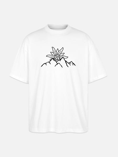 Logo sun mountain flower - Stanley/Stella Oversized Unisex Organic T-shirt Blaster 2.0 - white