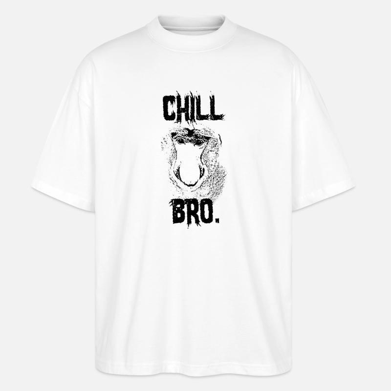 Chill Bro Proboscis Monkey Gift - T-shirt bio Blaster 2.0 coupe oversize Stanley/Stella Unisexe - blanc