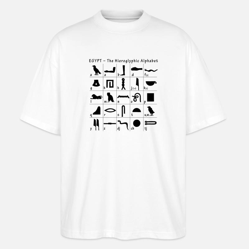 Hieroglyphen Alphabet - Stanley/Stella Oversized Unisex Bio T-Shirt Blaster 2.0 - Weiß