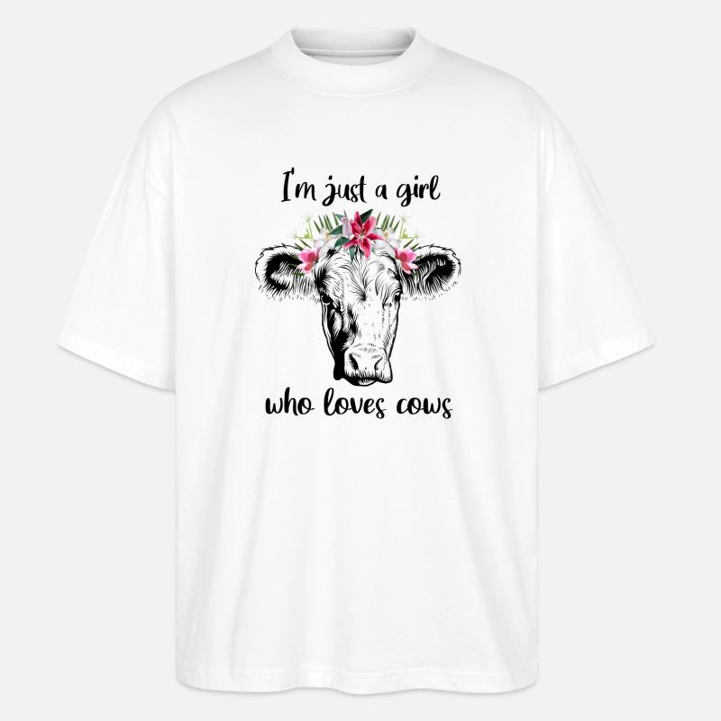 Kuh Mädchen - Stanley/Stella Oversized Unisex Bio T-Shirt Blaster 2.0 - Weiß