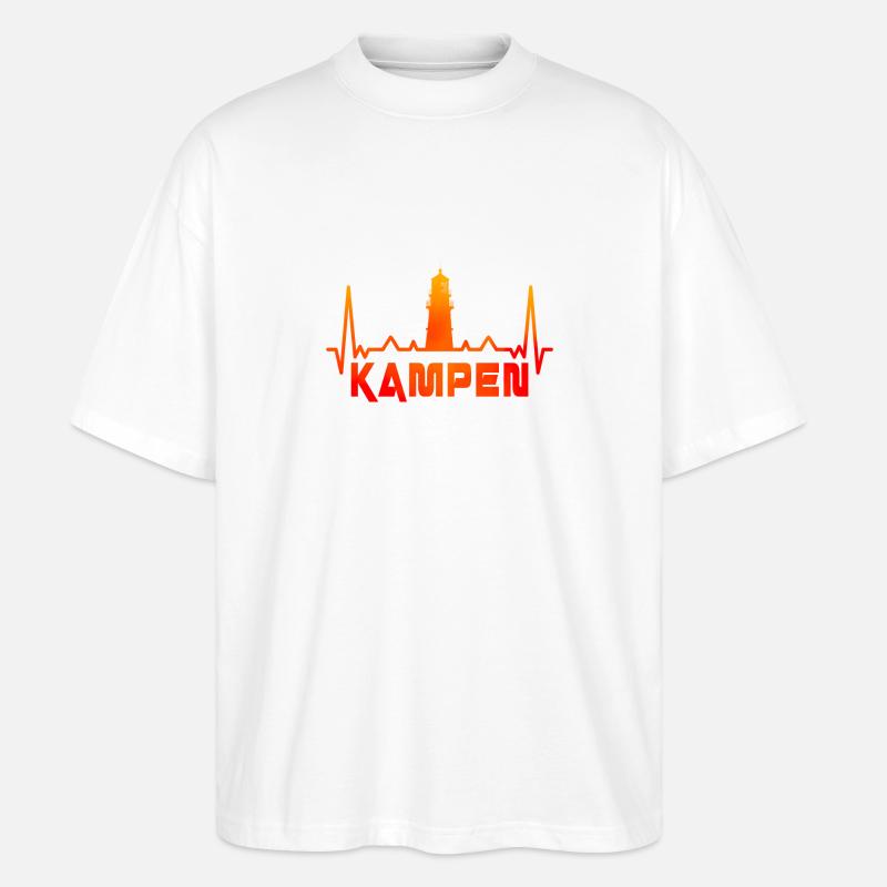 Kampen lighthouse design / gift idea - Stanley/Stella Oversized Unisex Organic T-shirt Blaster 2.0 - white