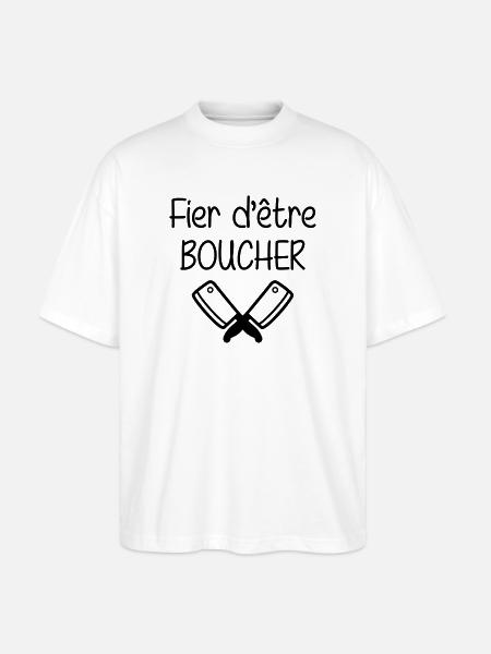 Fier d'être boucher - T-shirt bio Blaster 2.0 coupe oversize Stanley/Stella Unisexe - blanc
