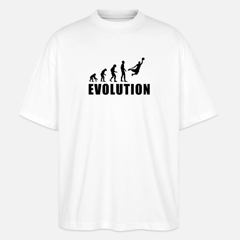 EVOLUTION BASKET Geschenk Basketball - Stanley/Stella Oversized Unisex Bio T-Shirt Blaster 2.0 - Weiß
