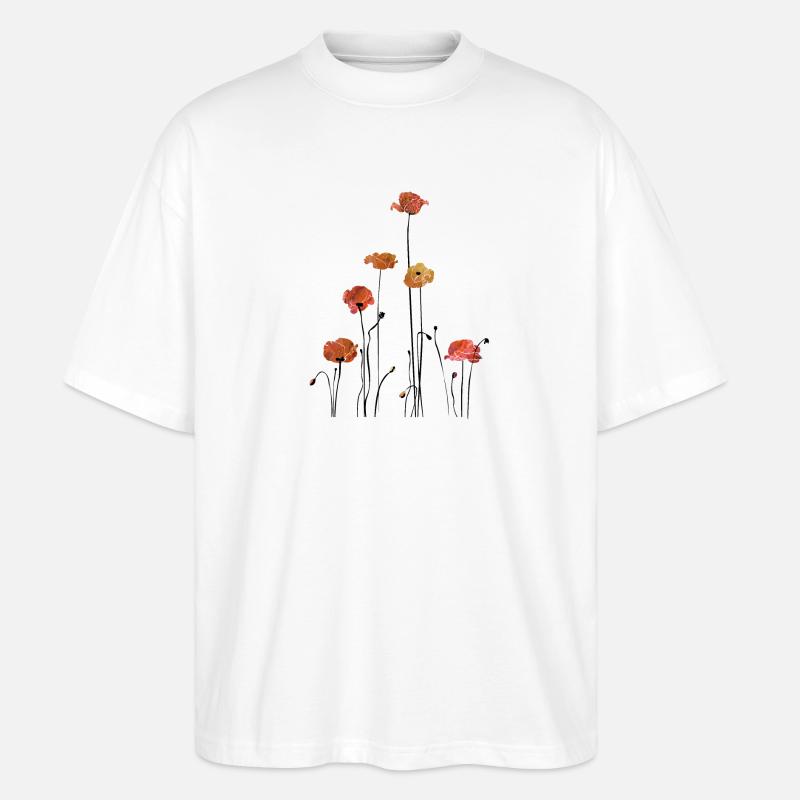 Mohnblume Klatschmohn - Stanley/Stella Oversized Unisex Bio T-Shirt Blaster 2.0 - Weiß