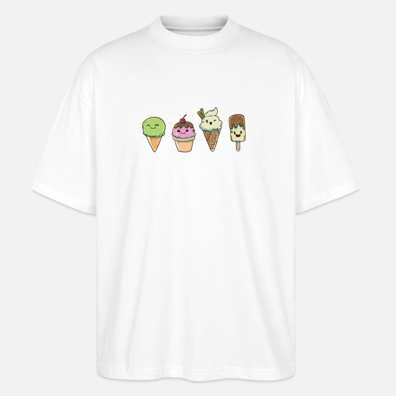 Eis Eisdiele Eiscafe - Stanley/Stella Oversized Unisex Bio T-Shirt Blaster 2.0 - Weiß