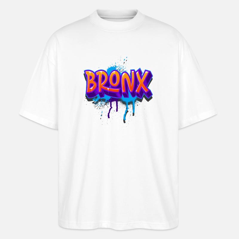 Graffiti du Bronx - T-shirt bio Blaster 2.0 coupe oversize Stanley/Stella Unisexe - blanc
