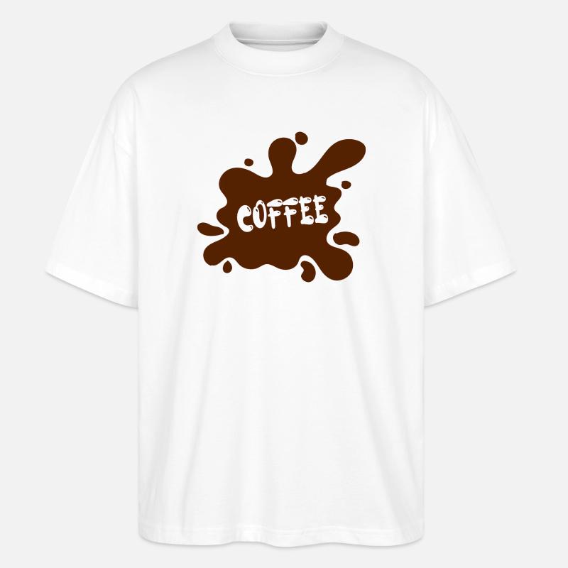 Kaffeefleck mit künstlerischem Design - Stanley/Stella Oversized Unisex Bio T-Shirt Blaster 2.0 - Weiß