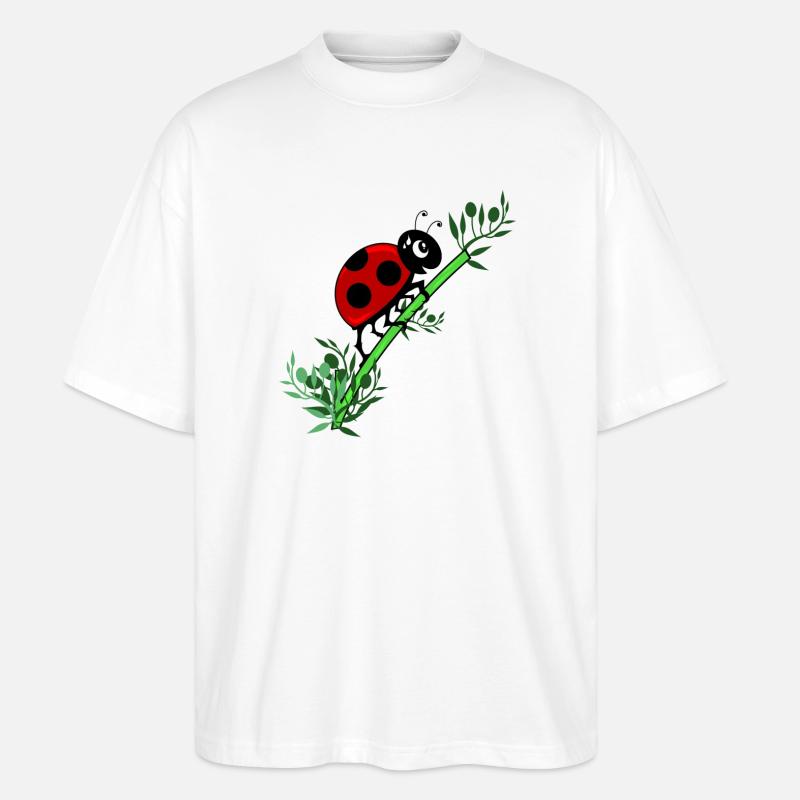 Marienkäfer Botanik - Stanley/Stella Oversized Unisex Bio T-Shirt Blaster 2.0 - Weiß