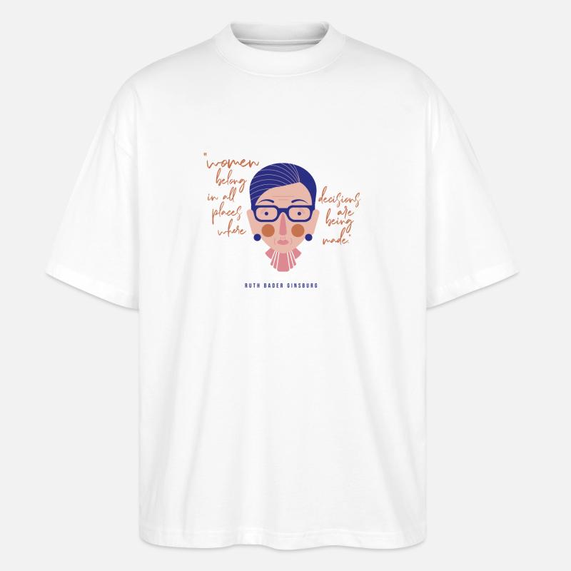 Ruth Bader Ginsburg - Stanley/Stella Oversized Unisex Bio T-Shirt Blaster 2.0 - Weiß