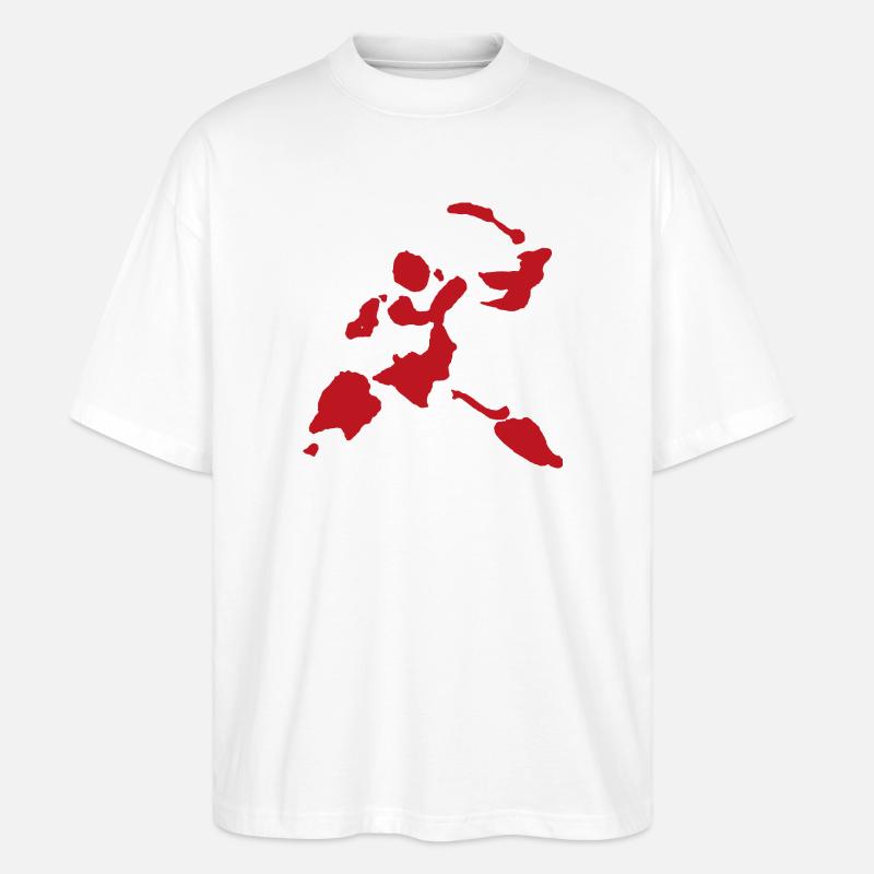 Blutspritzer Schwerkämpfer Krieger Figur - Stanley/Stella Oversized Unisex Bio T-Shirt Blaster 2.0 - Weiß