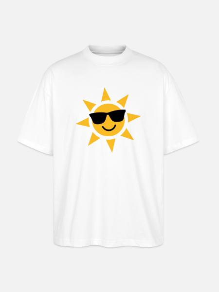 Sunny Sunglasses Sunburst - Stanley/Stella Oversized Unisex Organic T-shirt Blaster 2.0 - white