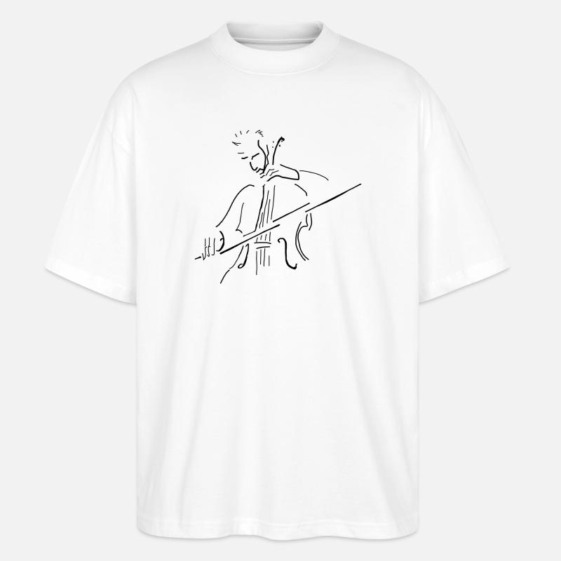 Cellist pur scharz - Stanley/Stella Oversized Unisex Bio T-Shirt Blaster 2.0 - Weiß