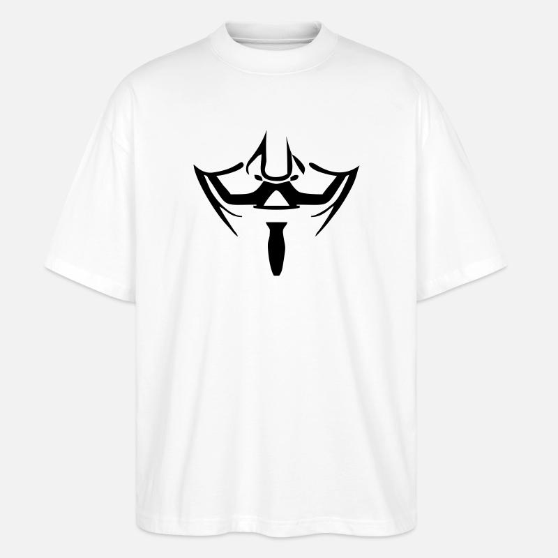 Anonymous Maske - Stanley/Stella Oversized Unisex Bio T-Shirt Blaster 2.0 - Weiß