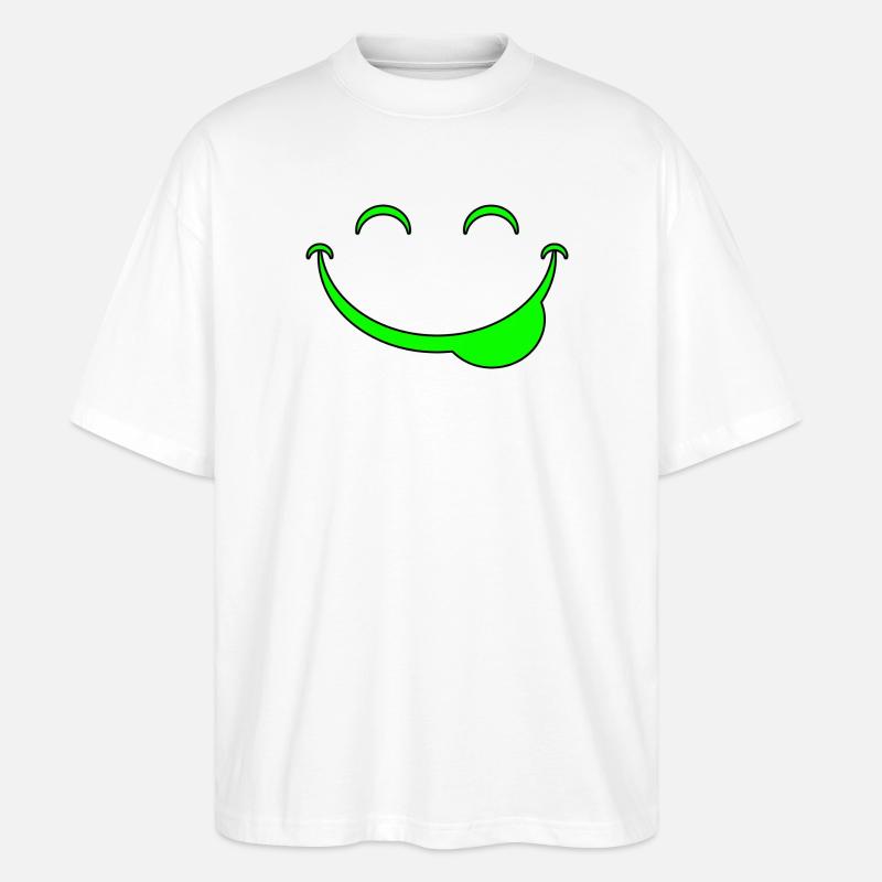 Lustiges Gesicht - Stanley/Stella Oversized Unisex Bio T-Shirt Blaster 2.0 - Weiß