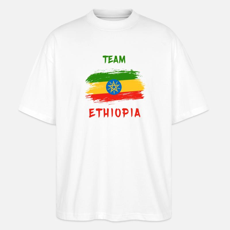 Team Äthiopien Design / Geschenkidee - Stanley/Stella Oversized Unisex Bio T-Shirt Blaster 2.0 - Weiß
