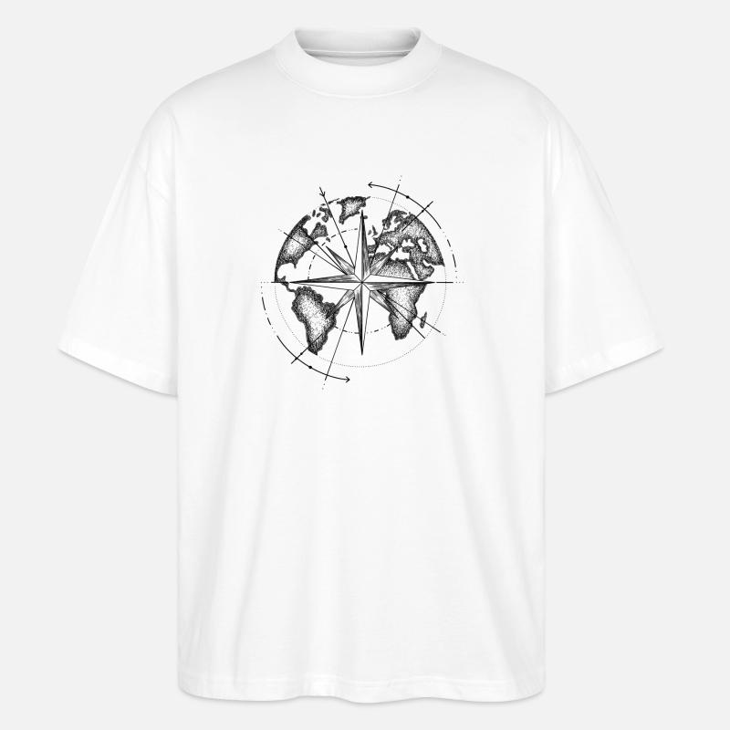 Map monde  - T-shirt bio Blaster 2.0 coupe oversize Stanley/Stella Unisexe - blanc